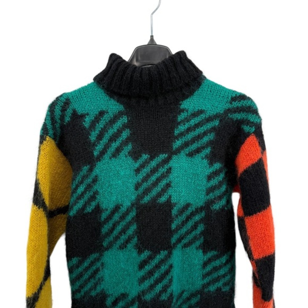 Vtg. 90s The Limited Womens M/L Pre-Owned Plaid Turtleneck Sweater Color Block - Picture 3 of 11